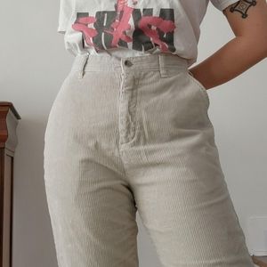 Vintage Woolrich Corduroy Tapered Pants in cream